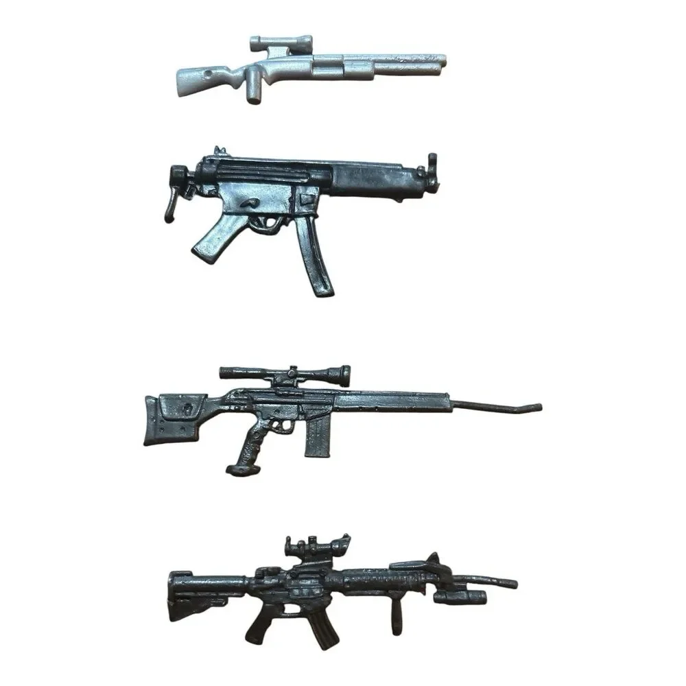 Action Figure Rifles Weapons Lot Of 4 Toy Figures Accessories